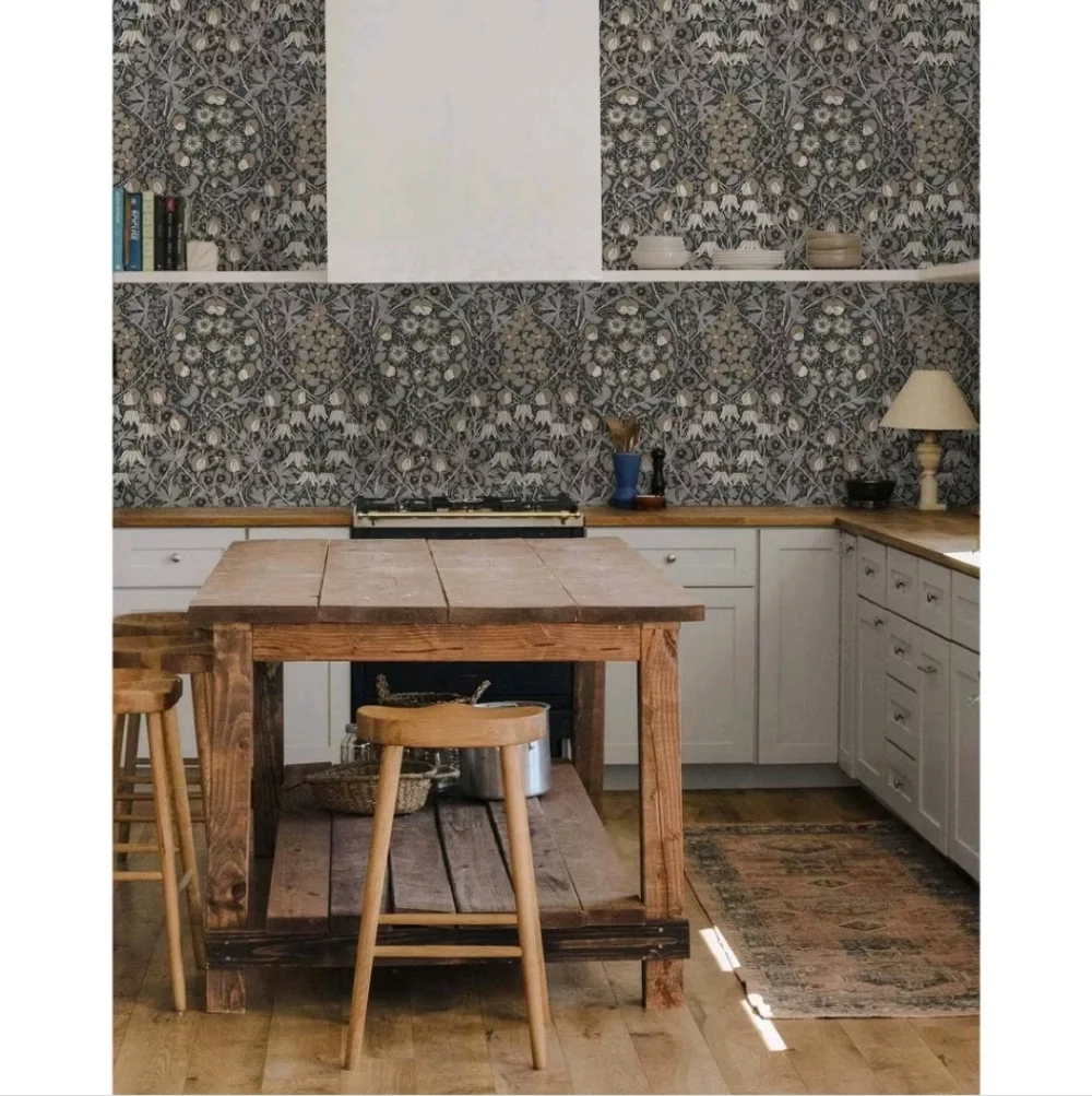 NextWall Tulip Garden Peel and Stick Wallpaper: Vintage Floral, Repositionable,
